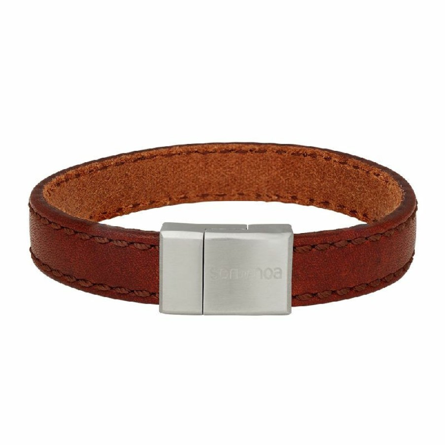 Son of Noa Son Of Noa Herren Leder-Armband Mit Edelstahlverschluss Kabsleder 19Cm 897 016 | Armbander