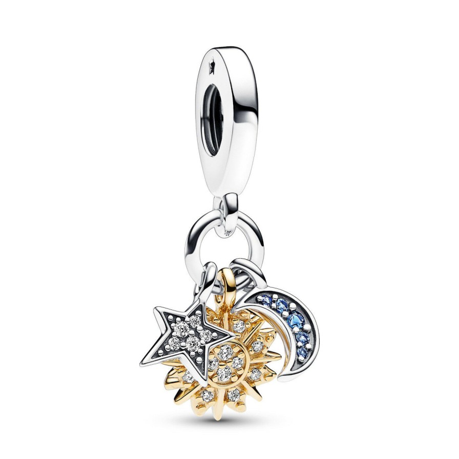 Pandora Pandora Moments Damen Anhanger Sonne Mond Und Sterne Bicolor 762676C01 | Charms & Anhanger