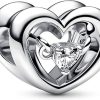 Pandora Pandora Moments Damen Charm Anhanger Herz Zirkonia Silber 792493C01 | Charms & Anhanger