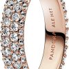 Pandora Pandora Damen Ring Zeitloses Pave Rosegold 182629C01 | Ringe