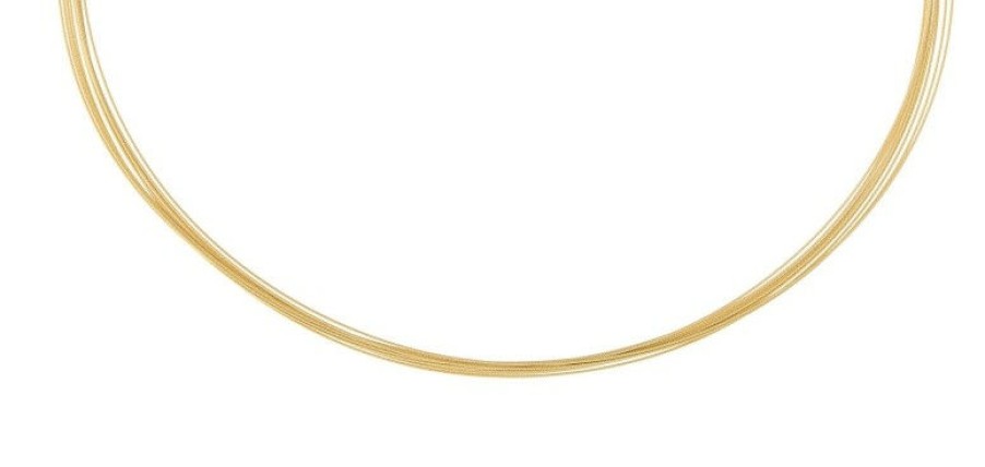 Ernstes Design Ernstes Design Damen Halskette 10-Fach Drahtseil Collier 45Cm Gold Ds10-Gg-45 | Halsketten