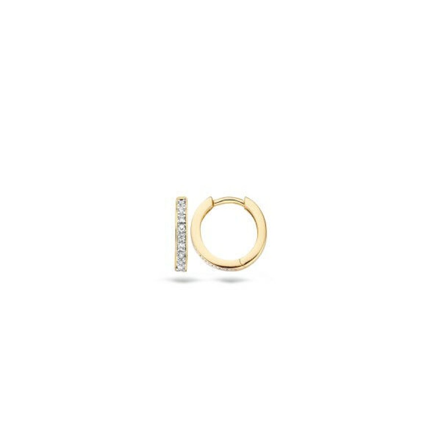 Blush Blush Damen Creolen O11,6Mm Zirkonia 585Er Gelbgold Und Weisgold 7129Bzi | Ohrringe