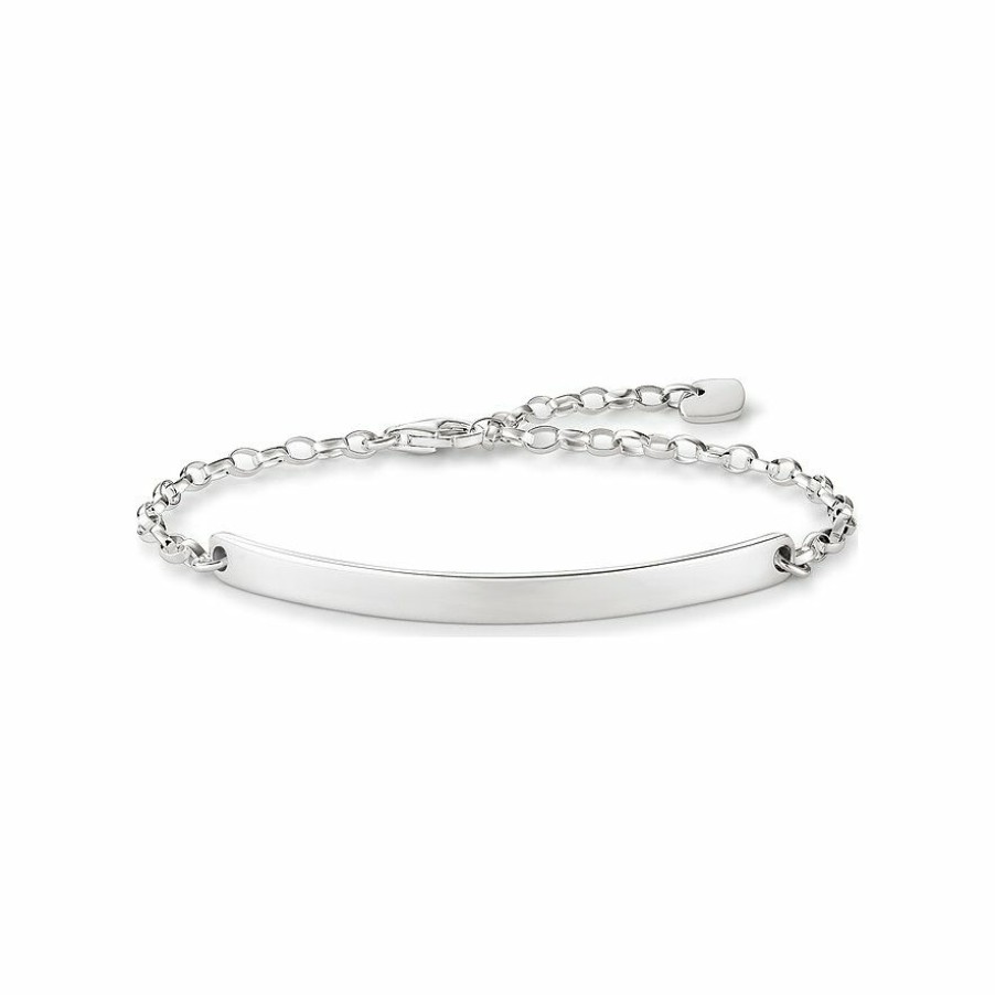 Thomas Sabo Thomas Sabo Damen Armband Mit Gravur-Platte 19Cm Silber Lba0098-001-12-L19V | Armbander