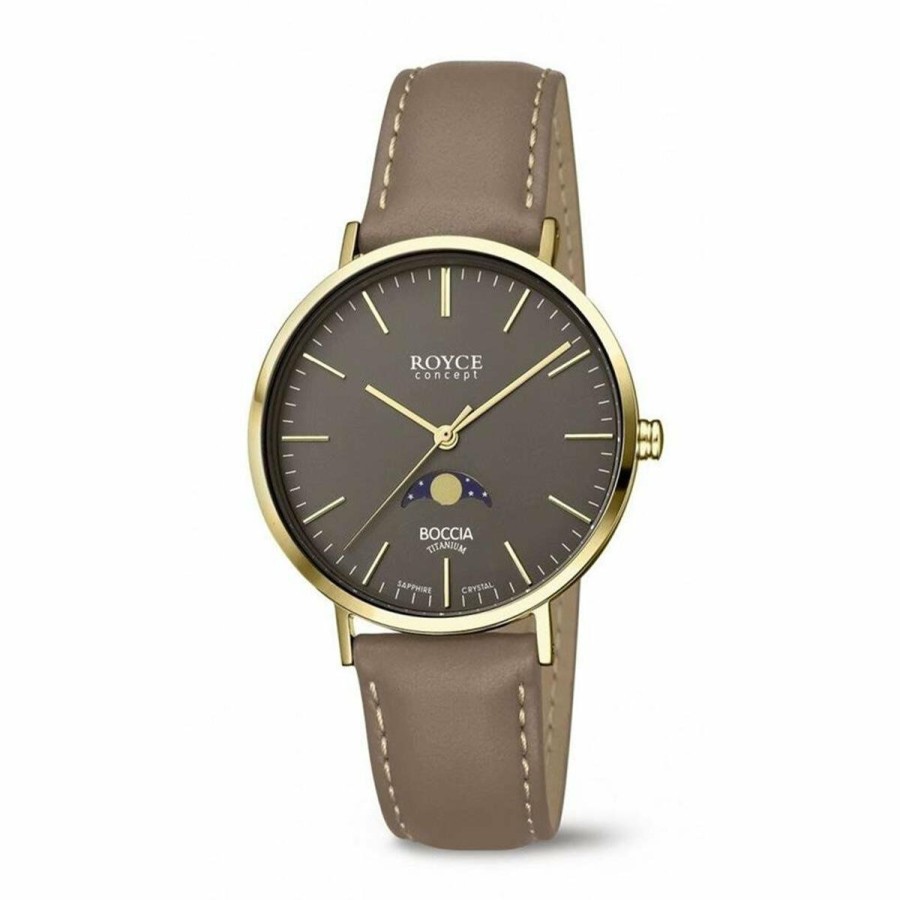 Boccia Boccia Herren Analog Quarz Uhr Mit Leder Armband 3611-02 | Analoguhren