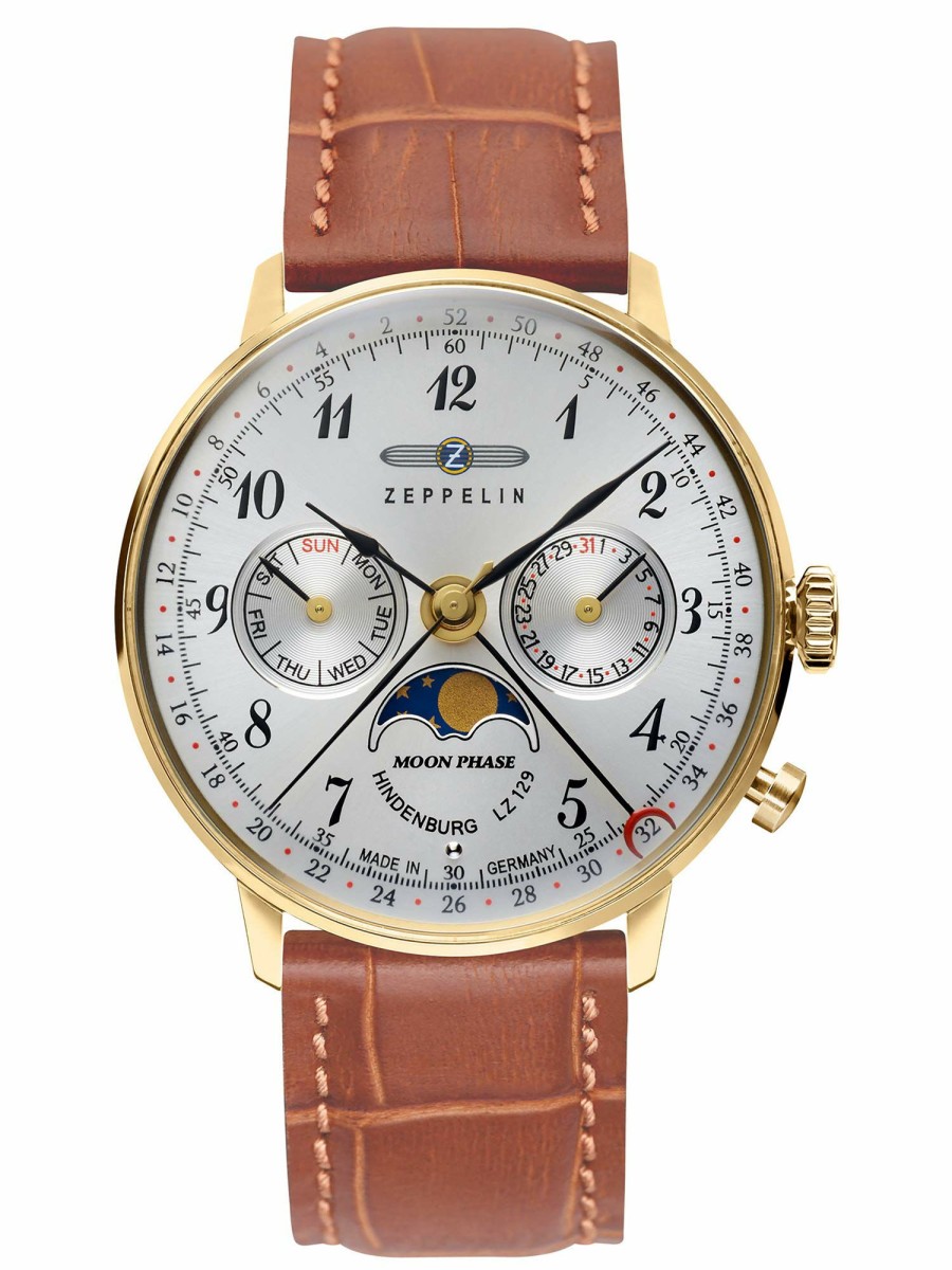 Zeppelin Zeppelin Uni Chronograph Quarz Uhr Mit Leder Armband 7039-1 | Chronographen