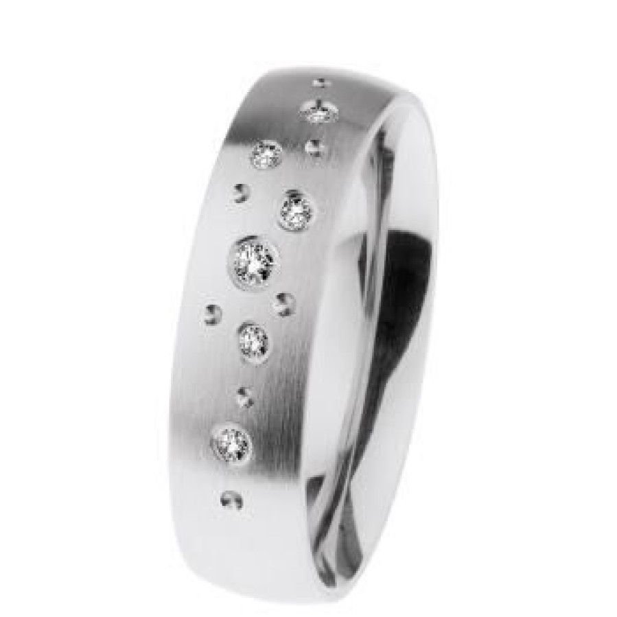 Ernstes Design Ernstes Design Damen Ring Mit Diamanten 0.07Ct Grose 54 Silber R678.54 | Ringe