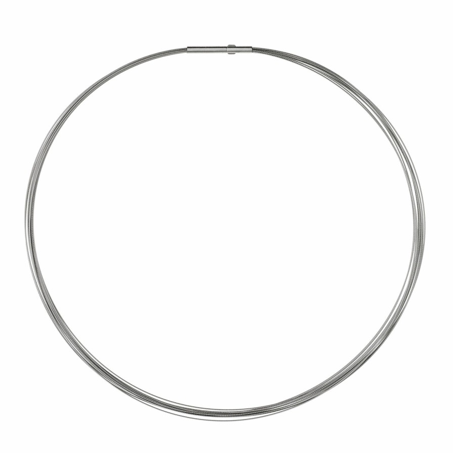 Ernstes Design Ernstes Design Damen Halsreif Kette 10-Fach Drahtseil Lange 40Cm Silber Ds10C-40 | Halsketten