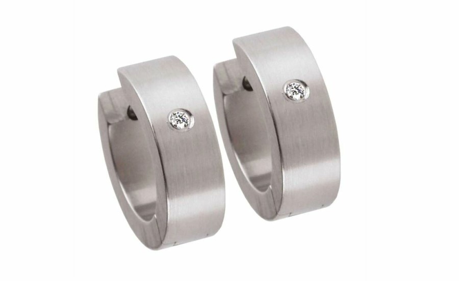 Ernstes Design Ernstes Design Damen Ohrringe Mit Brillant 0,032Ct Silber E109 | Ohrringe