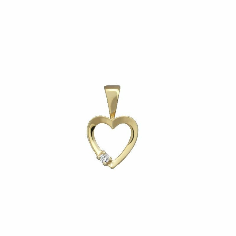 Dein-Juwelier Kollektion Damen Herz Anhanger Mit Zirkonia Stein O9Mm Gold 804.1000 | Charms & Anhanger