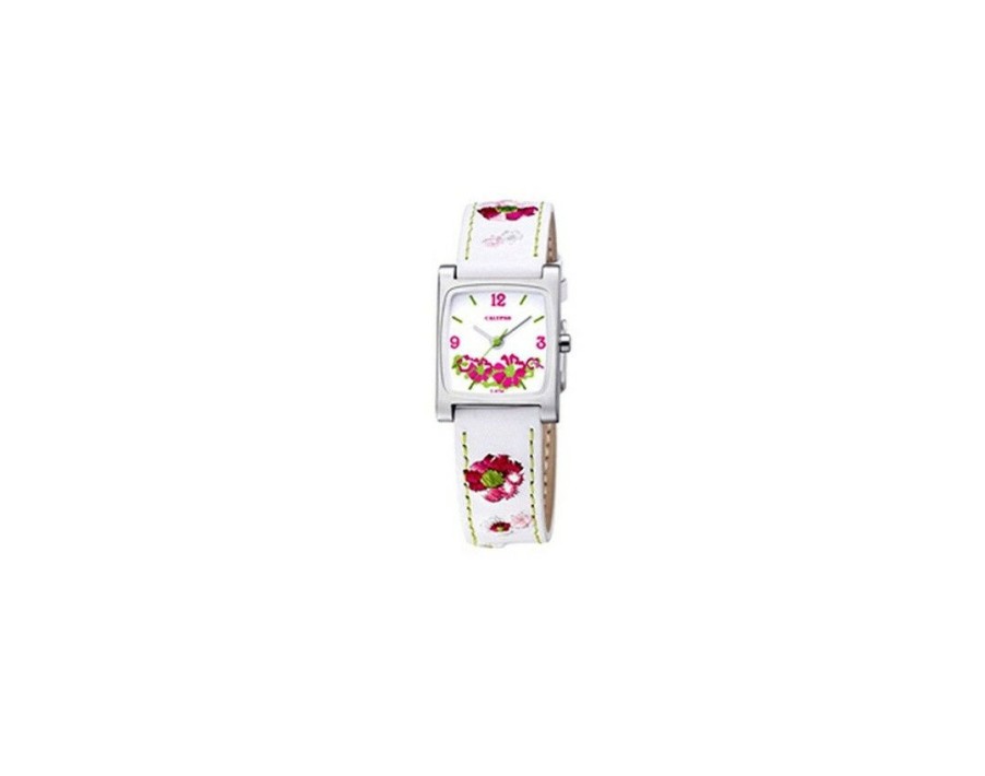 Festina Festina Kinder Analoguhr Calypso Mit Blumenmuster Und Lederarmband Weis K6046/1 | Analoguhren