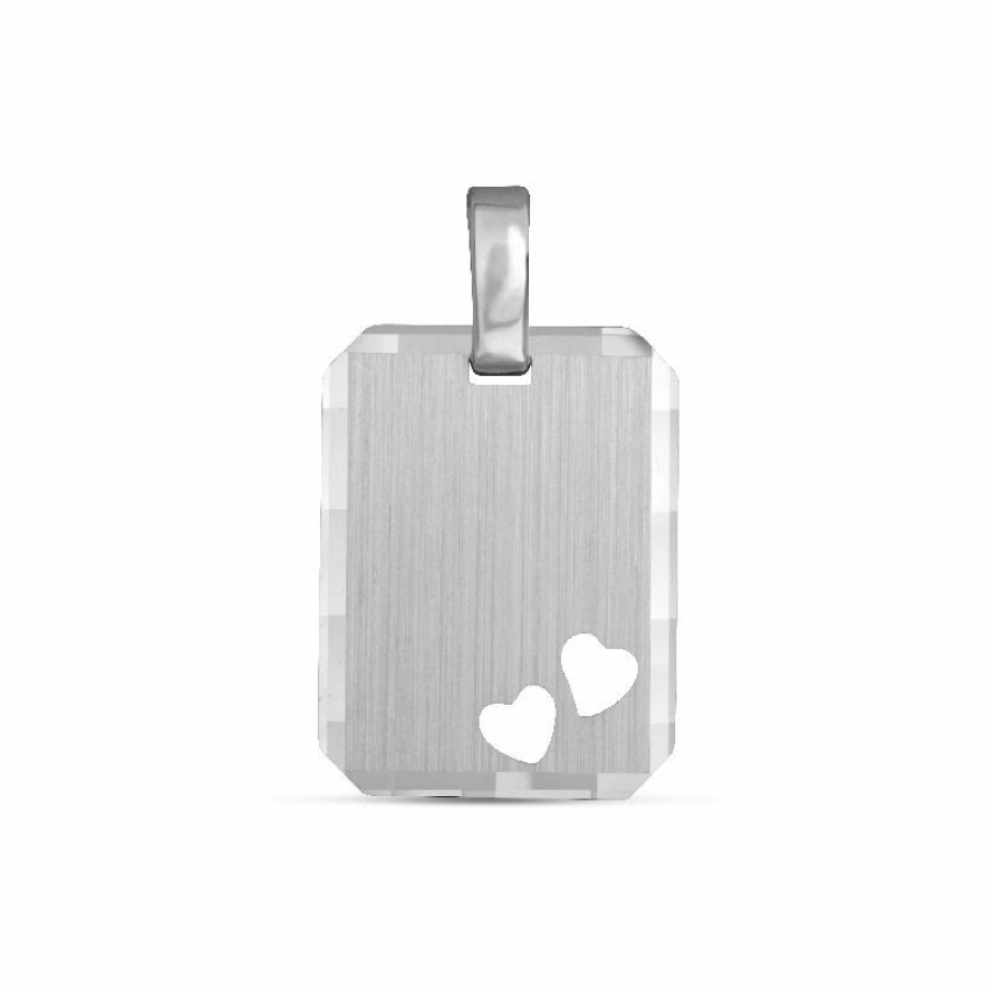 Dein-Juwelier Kollektion Damen Anhanger Gravurplatte Mit Gestanzen Herzen Silber 28.1013.R | Charms & Anhanger