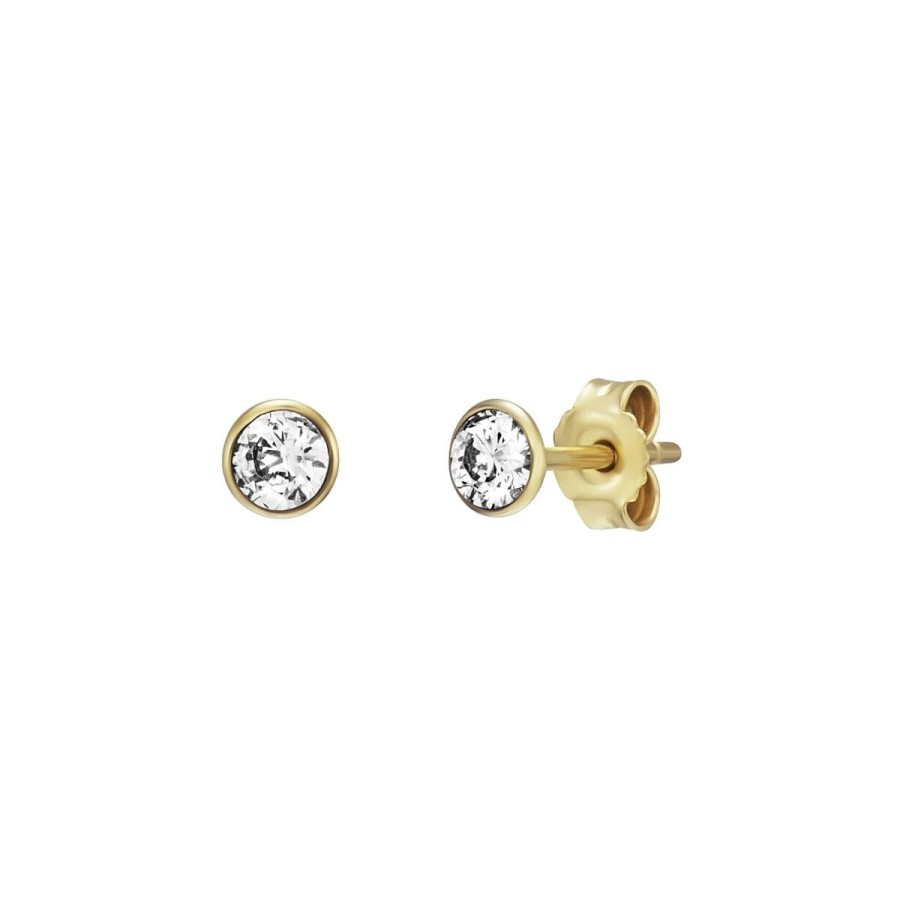 White Sense White Sense Damen Zirkonia Ohrstecker Gold 9.31.3.19 | Ohrringe