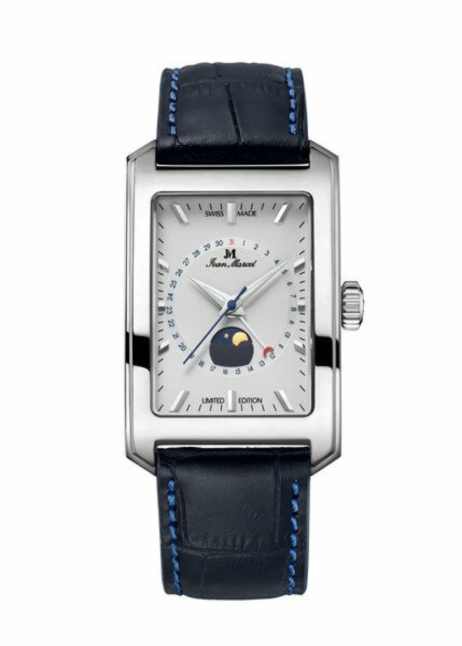 Jean Marcel Jean Marcel Herren Automatikuhr Quadrum Iii Mit Lederarmband Blau 370.60.52.103 | Automatikuhren