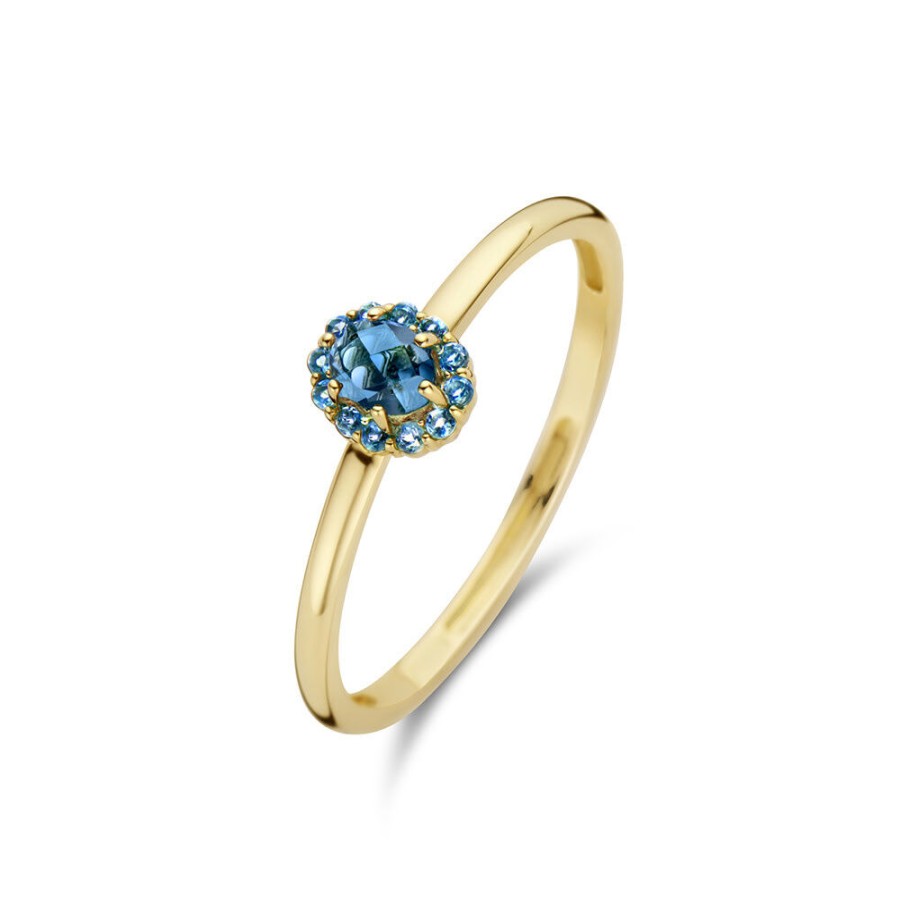 Blush Blush Damen Ring Blue-Topas Grose 56 Gold 1226Ylb/56 | Ringe