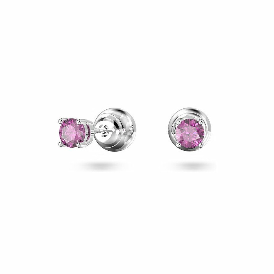 Swarovski Swarovski Damen Ohrstecker Stilla Mit Pinken Kristallen Silber 5639135 | Ohrringe