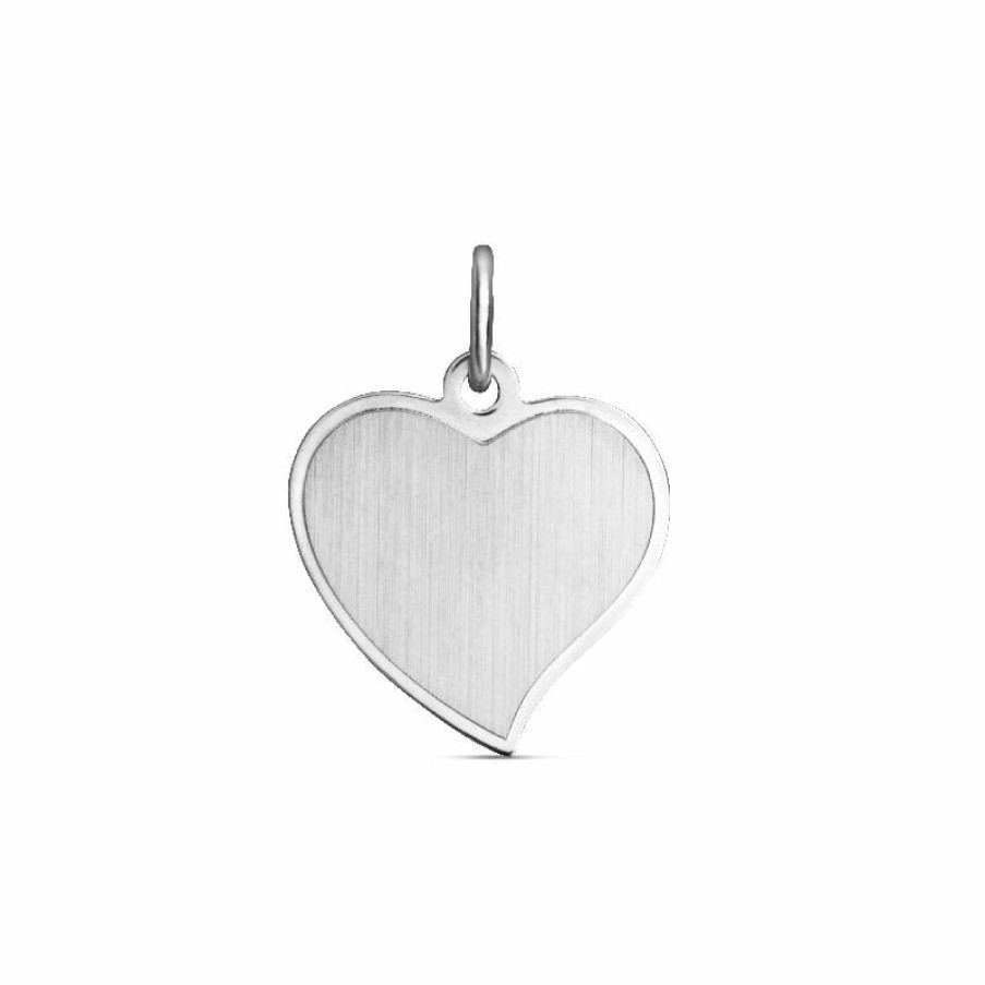 Dein-Juwelier Kollektion Damen Herz Anhanger Gravurplatte Silber 28.1009.R | Charms & Anhanger