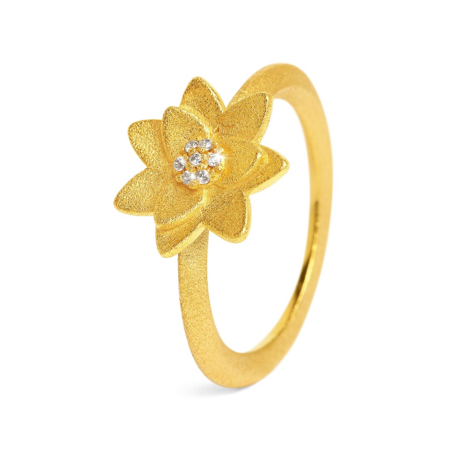 Bernd Wolf Bernd Wolf Hortensia 24-Karat-Goldplattiert Zirkonia 52801156-056 | Ringe