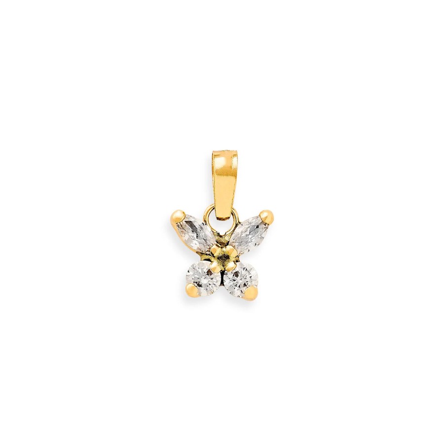 Xenox Xenox Damen 9K Gelbgold Schmetterlings-Anhanger Xg9K0027G | Charms & Anhanger