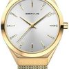 Bering Bering Ultra Slim Quarz Damenuhr Gold 18729-330 | Analoguhren