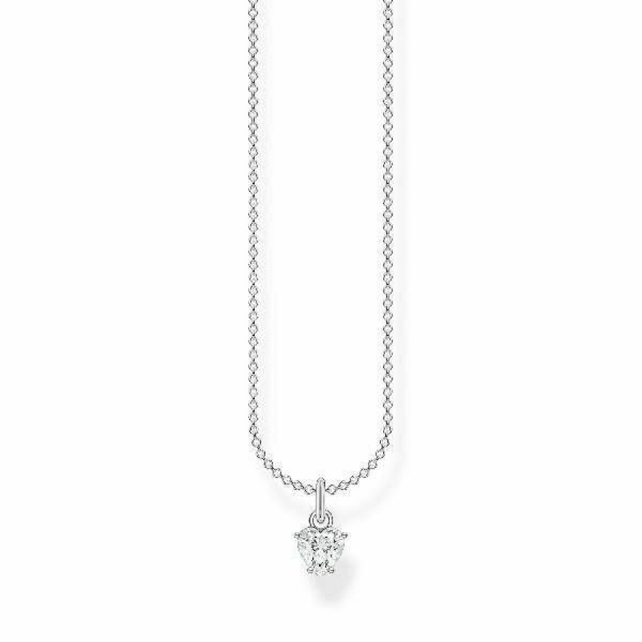 Thomas Sabo Thomas Sabo Damen Halskette Mit Zirkonia Anhanger Silber Scke150325 | Halsketten