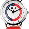 SK Basics Qbos Padagogisches Uhr Rotes Kunstlederarmband 4900003-001 | Analoguhren