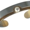 Ernstes Design Ernstes Design Damen Armspange Teil Goldbeschichtet Mit Perle Silber A49-Mi | Armbander