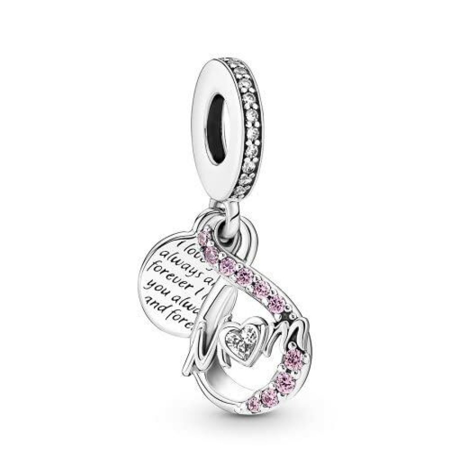 Pandora Pandora Charm Anhanger "Mom Unendlichkeit" Pink Mit Zirkonia 791468C01 | Charms & Anhanger