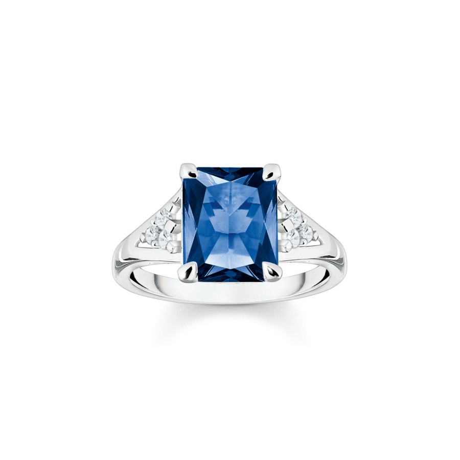 Thomas Sabo Thomas Sabo Damen Blaue Zirkonia Ring Grose 54 Silber Tr2380-166-1-54 | Ringe