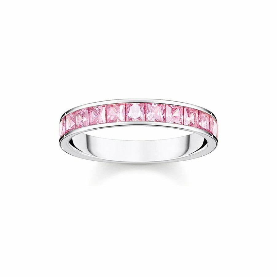 Thomas Sabo Thomas Sabo Damenring Mit Rosa Zirkonia Reihe Grose 52 Silber Tr2358-051-9-52 | Ringe