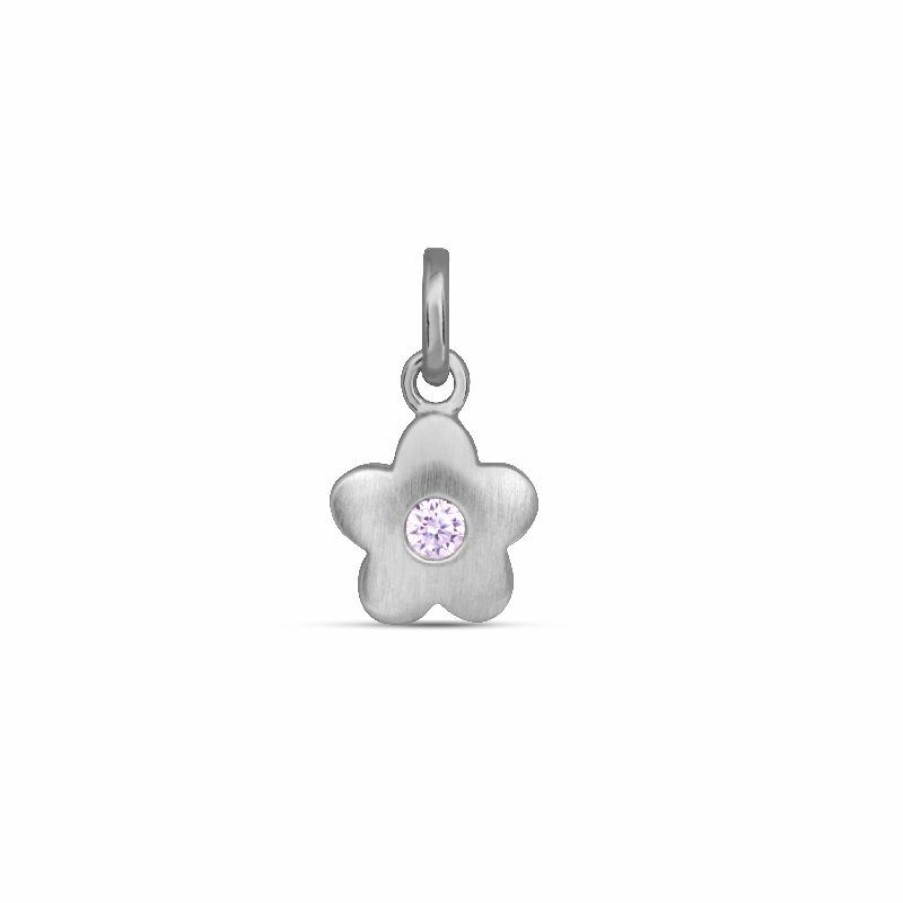 Dein-Juwelier Kollektion Kinder Blumen Anhanger Mit Rosa Zirkonia Silber 32.1034.R | Charms & Anhanger