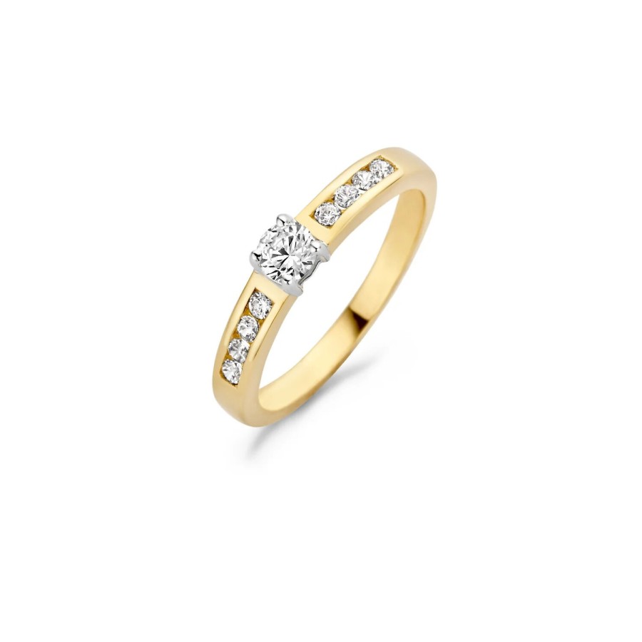 Blush Blush Damen Ring Mit Zirkonia Grose 54 585Er Gold Und Weisgold 1125Bzi/54 | Ringe