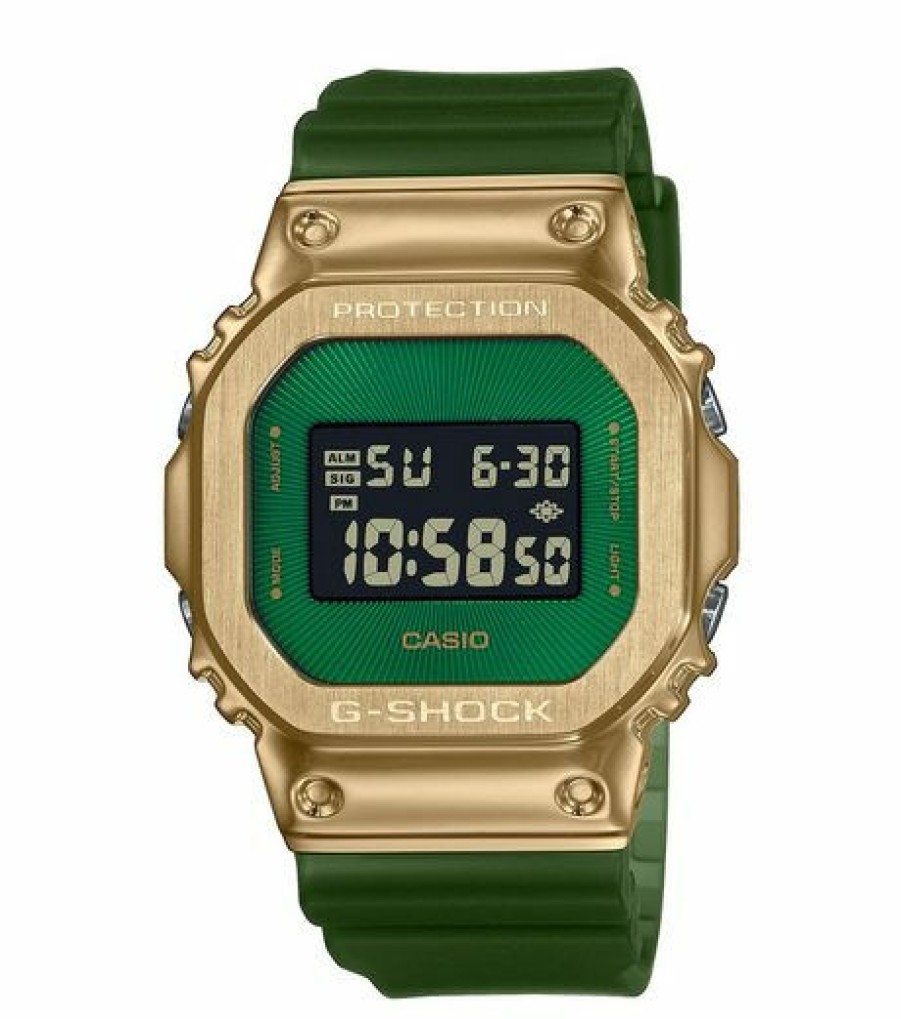 G-Shock G-Shock Herren Digitaluhr Mit Resin-Armband Grun Gm-5600Cl-3Er | Digitaluhren