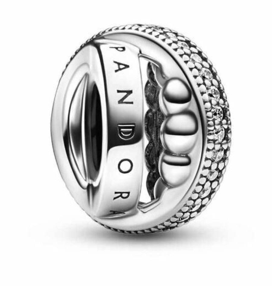 Pandora Pandora Charm Logo Pave Beads Silber 792317C01 | Charms & Anhanger