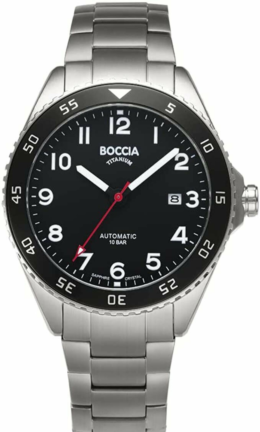 Boccia Boccia 3653-01 Herren-Armbanduhr Automatik Titan Schwarz 3653-01 | Automatikuhren