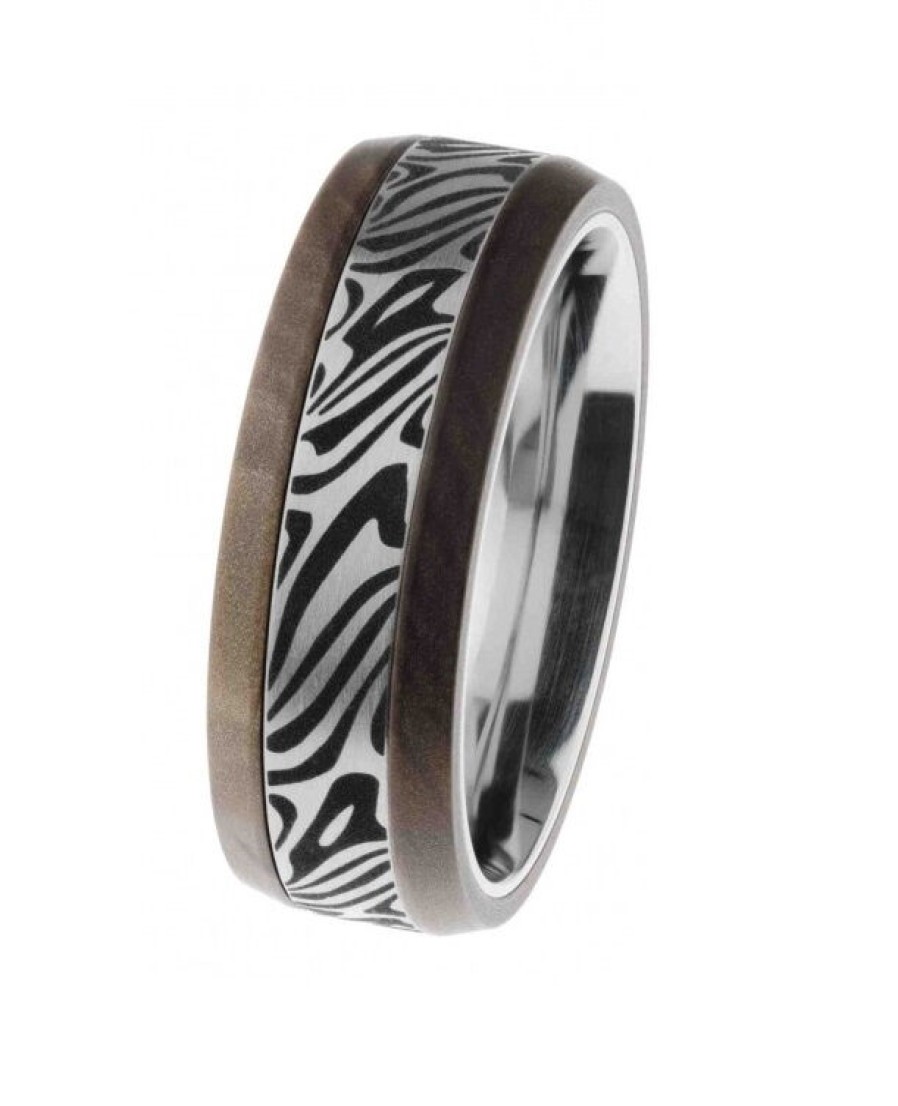 Ernstes Design Ernstes Design Herren Edelstahl Ring Grose 61 Mehrfarbig R421-61 | Ringe