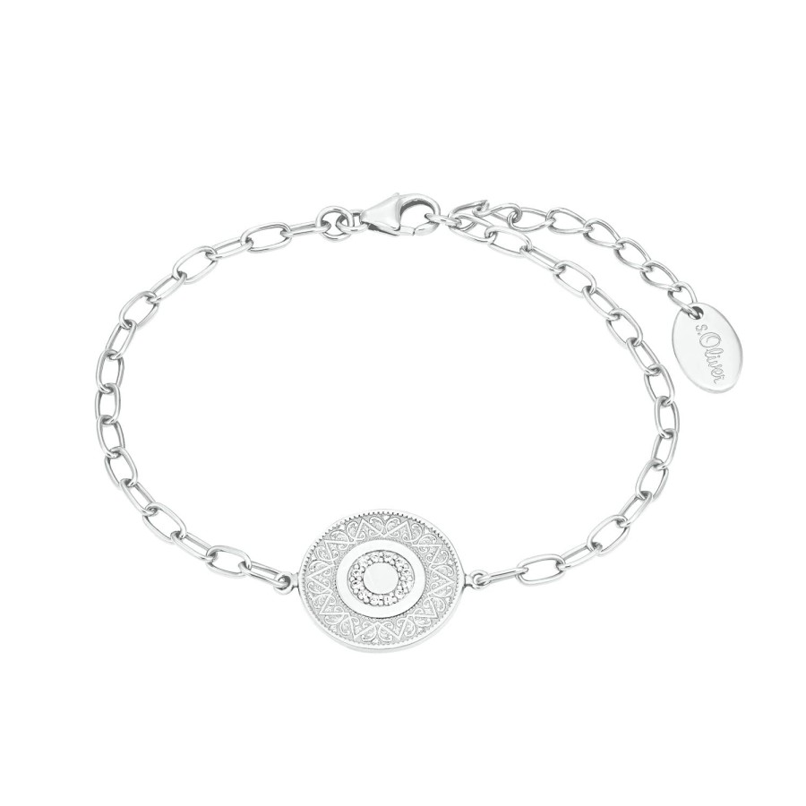 s.Oliver S.Oliver Damen Armband Kreis Mit Zirkonia 925Er Silber 2032877 | Armbander