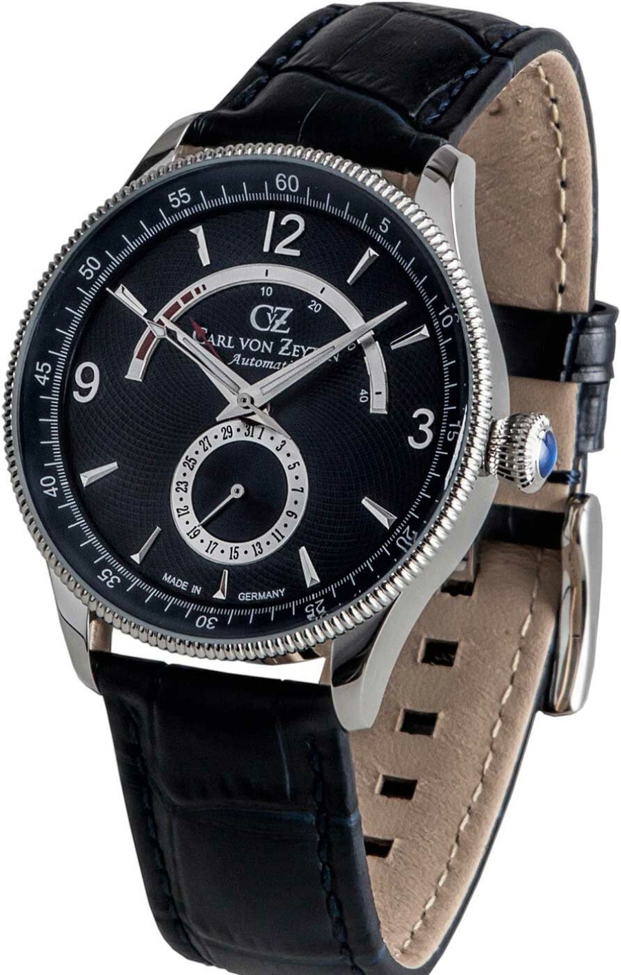 Carl von Zeyten Carl Von Zeyten Herren Automatikuhr Mit Lederarmband Schwarz Cvz0032Bl | Automatikuhren