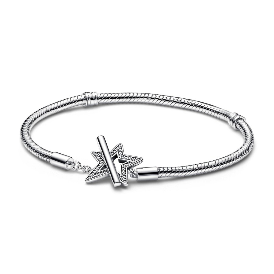 Pandora Pandora Moments Asymmetrischer Stern T-Verschluss Schlangen-Gliederarmband | Armbander