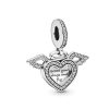 Pandora Pandora Moments Damen Charm Herz Und Engelsflugel Silber 798485C01 | Charms & Anhanger