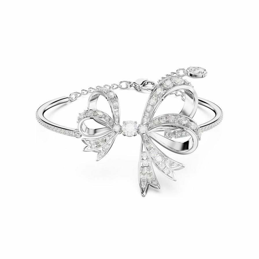 Swarovski Swarovski Damen Armreif Volta Mit Schleife Silber 5647563 | Armbander