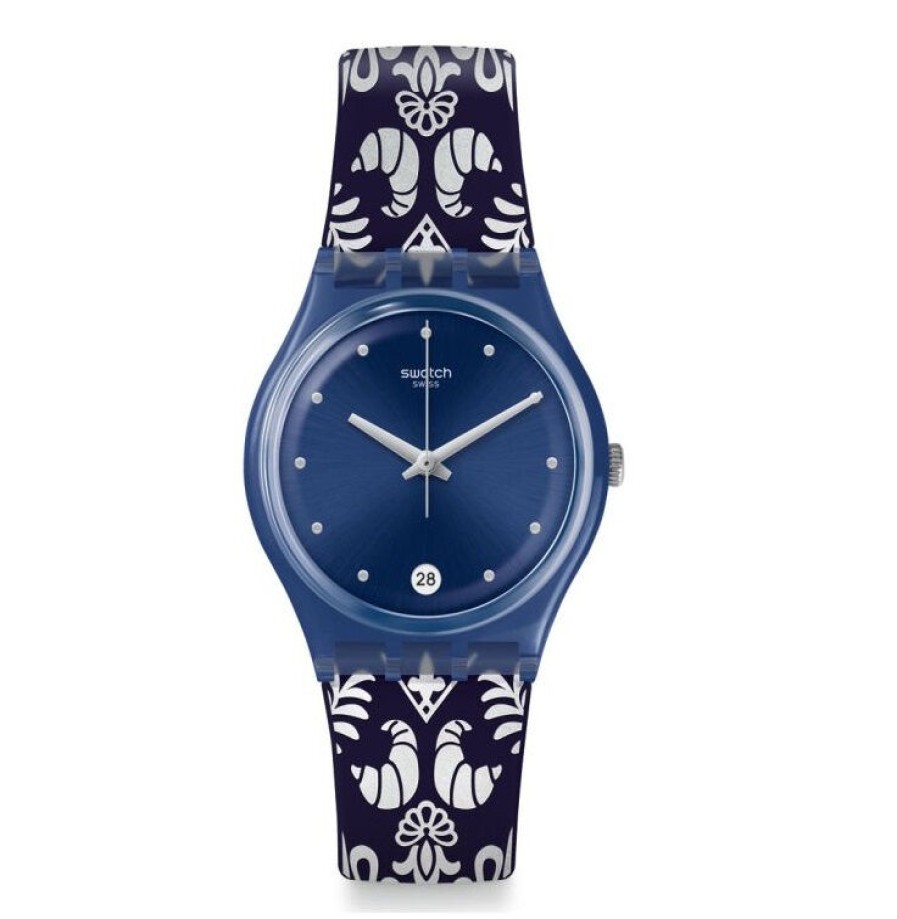 Swatch Swatch Damen Analoguhr Calife Mit Silikonarmband Blau Gn413 | Analoguhren