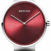 Bering Bering Uni Analoguhr Classic Silber Rot 14539-303 | Analoguhren