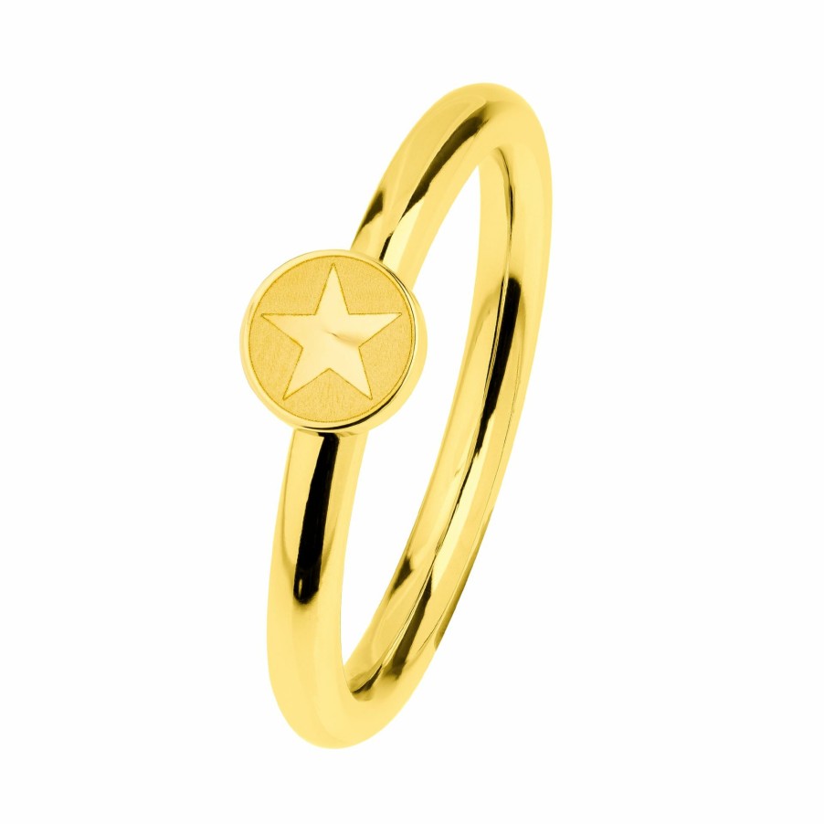 Ernstes Design Ernstes Design Damen Statement Ring Evia Mit Stern Motiv Grose 55 Gold R484-55 | Ringe