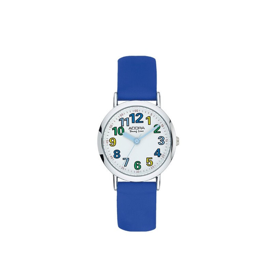 Adora Adora Young Line Kinder Analoguhr Mit Blauem Kunststoff-Armband 1-205006-001 | Analoguhren