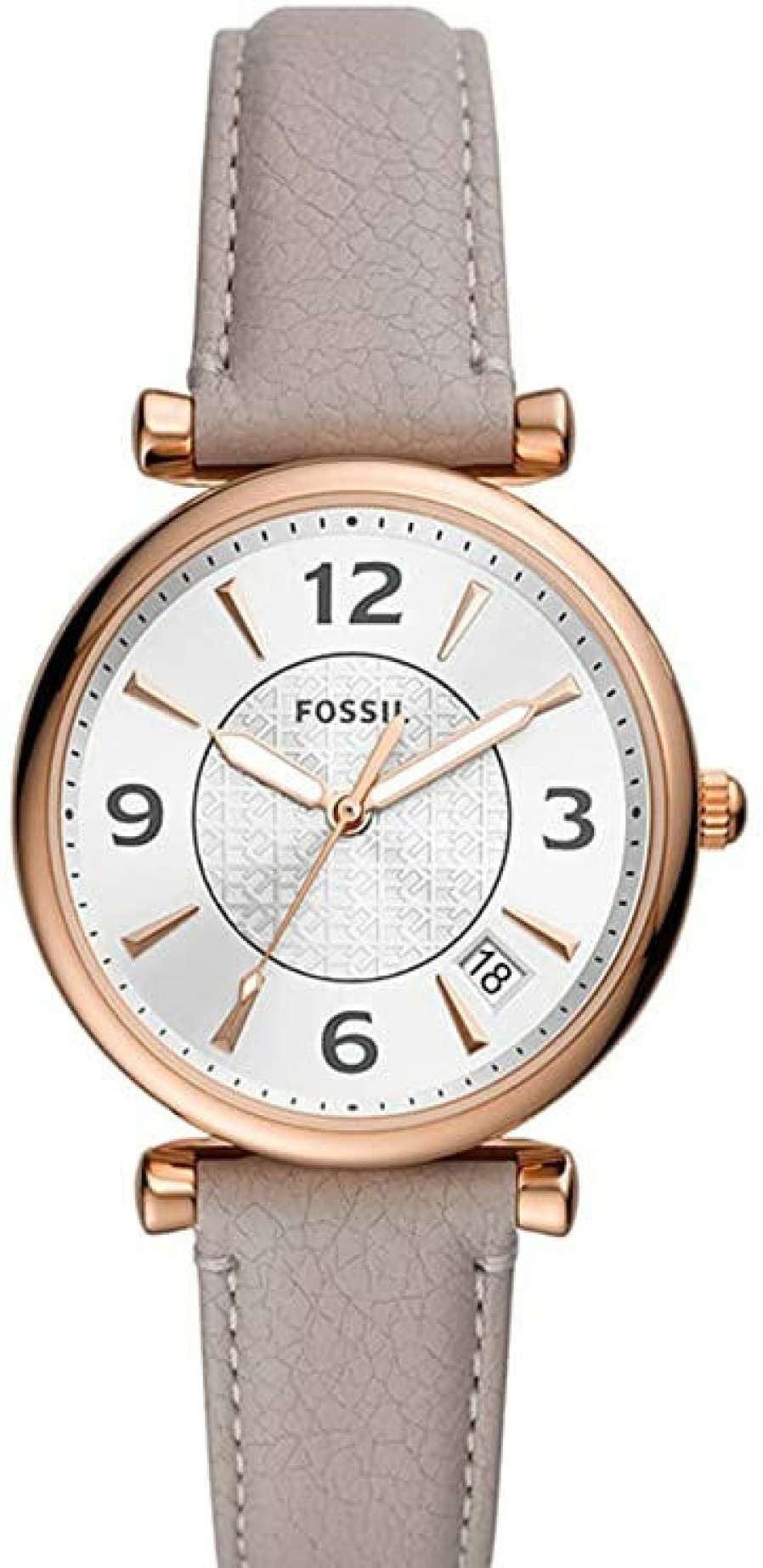 Fossil Fossil Damen Quarzuhr Carlie 3-Zeiger-Werk Datum Eco-Leder Grau Es5161 | Analoguhren