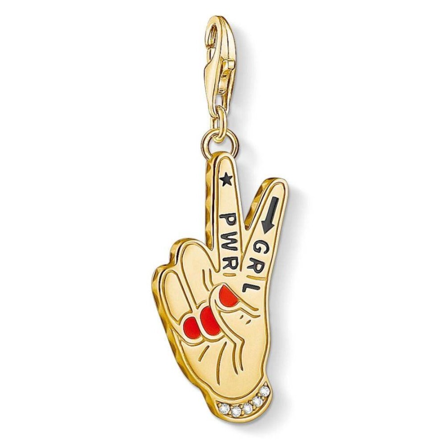 Thomas Sabo Thomas Sabo Damen Anhanger Girl Power Charm Gold 1749-565-7 | Charms & Anhanger