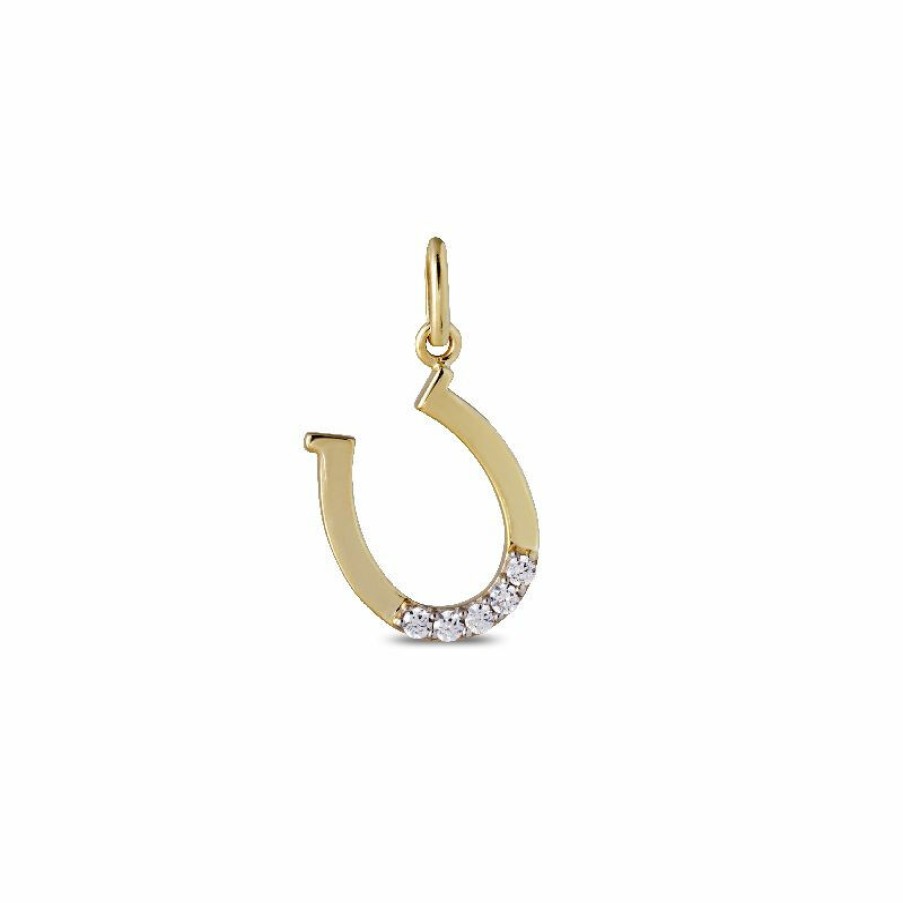 Dein-Juwelier Kollektion Damen Hufeisen Anhanger Mit Zirkonia Steinen Gold 802.1076 | Charms & Anhanger