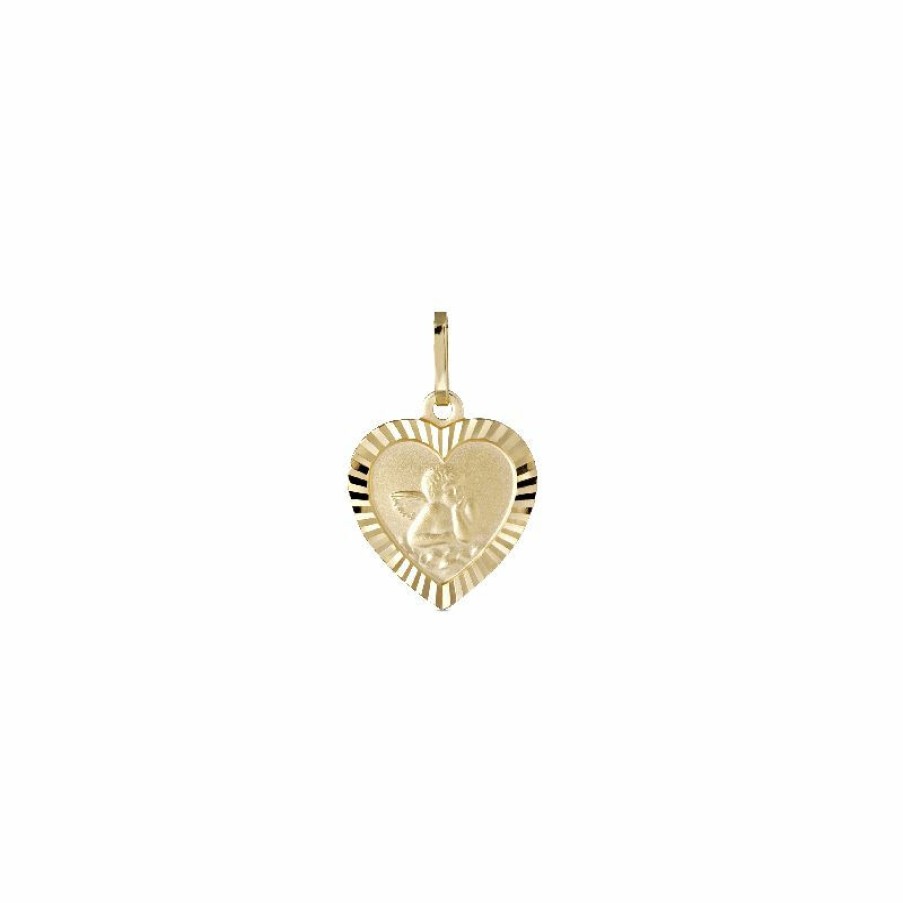 Dein-Juwelier Kollektion Kinder Herz Anhanger Mit Engel Gold 802.1075 | Charms & Anhanger