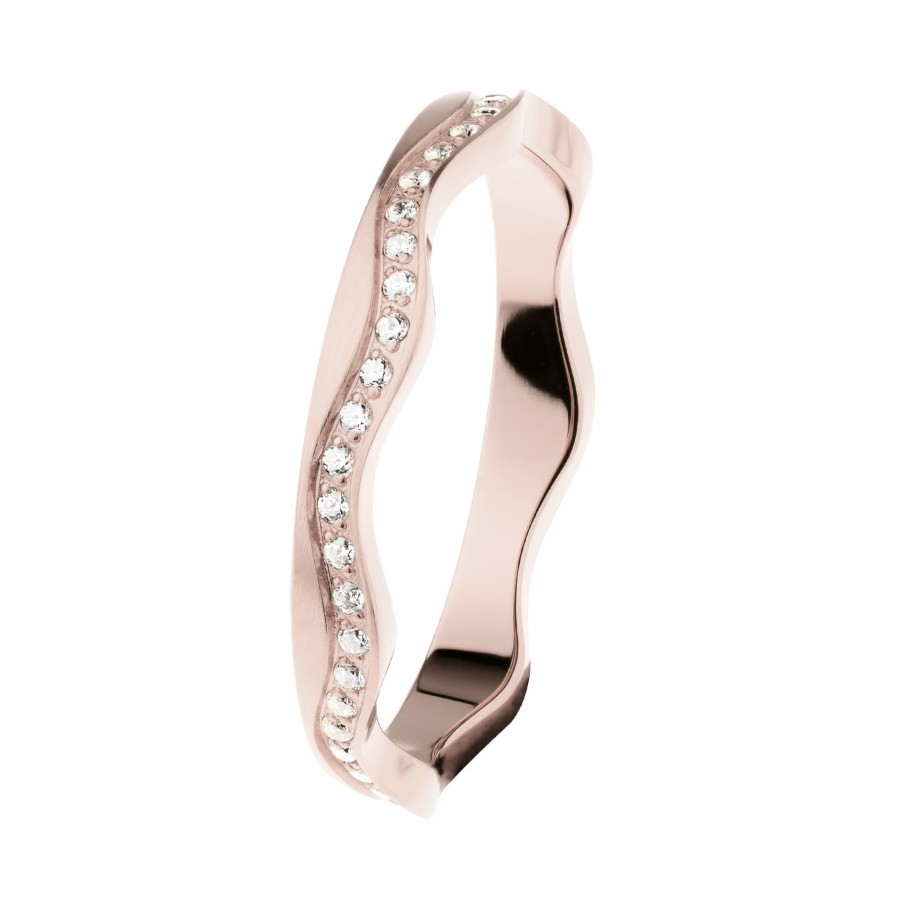 Ernstes Design Ernstes Design Damen Zirkonia Ring Grose 57 Rosegold R562-57 | Ringe