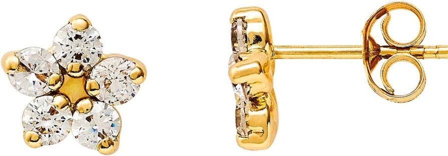 Xenox Xenox Damen 9K 375Er Gelbgold Blumen-Ohrstecker Xg9K4066G | Ohrringe